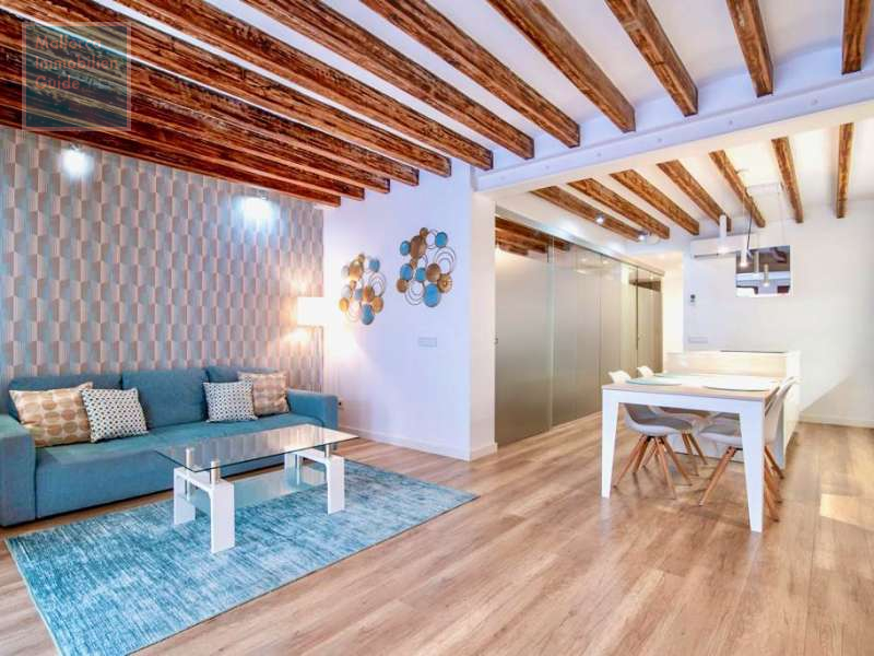 Blick auf den wohnen- essen und Kochbereich