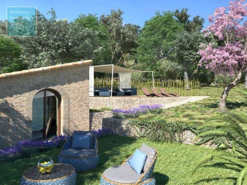 Rückwärtige Terrassen- Gartenfläche, Rendering