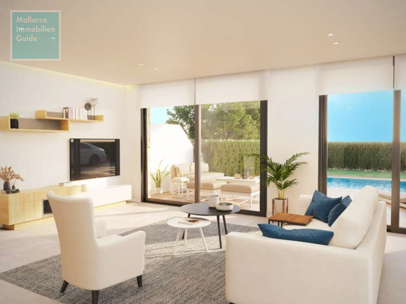 Wohnzimmer mit Zugang zur Terrasse