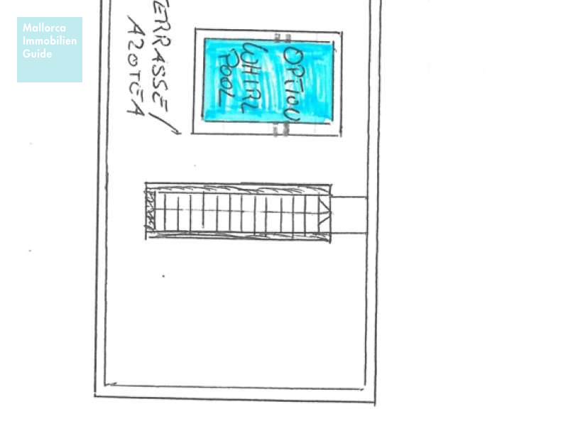 Skizze, Dachterrasse