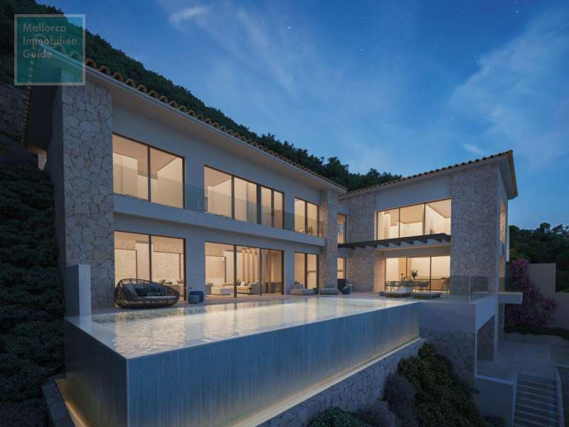 Abendstimmung, Villa in Cala Llamp