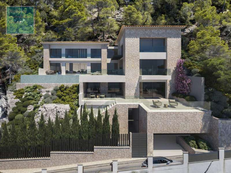 Villa mit Tiefgarage, Pooldeck und Gästebereich