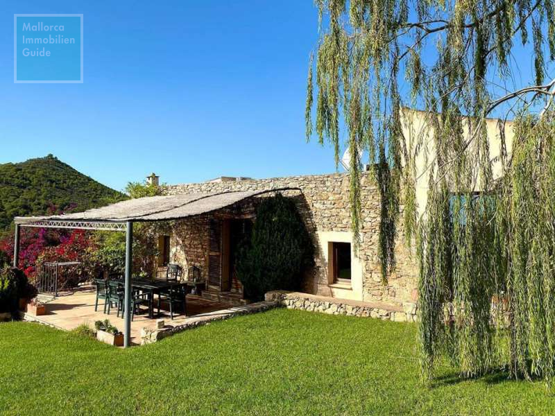 Überdachte Terrasse und Garten