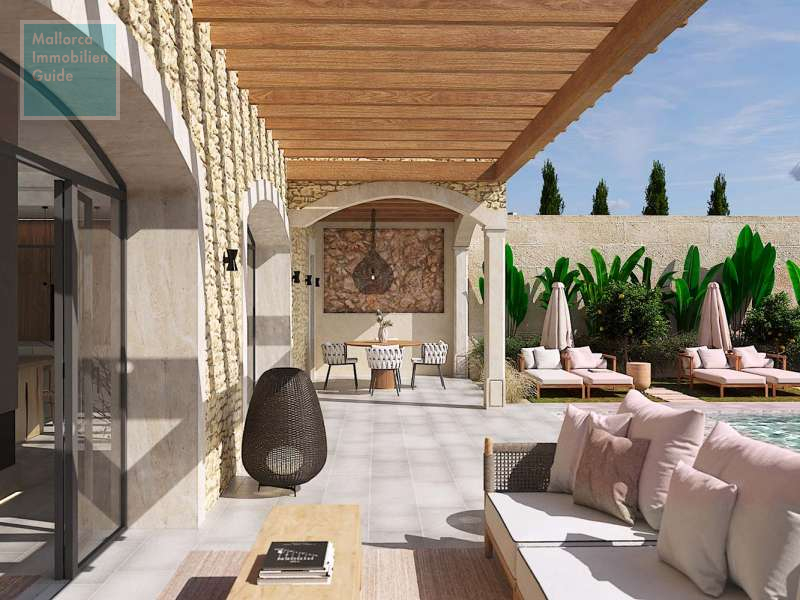 Terrassenfläche und Pooldeck