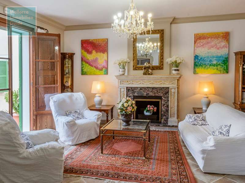 Salon mit Kamin im Erdgeschoss